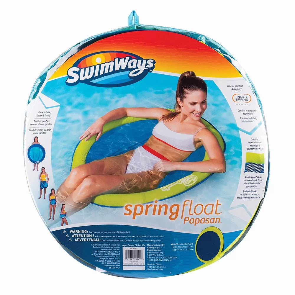 SWIMWAYS  SCAUN PLUTITOR SPRING FLOAT PAPASAN ALBASTRU CU VERDE