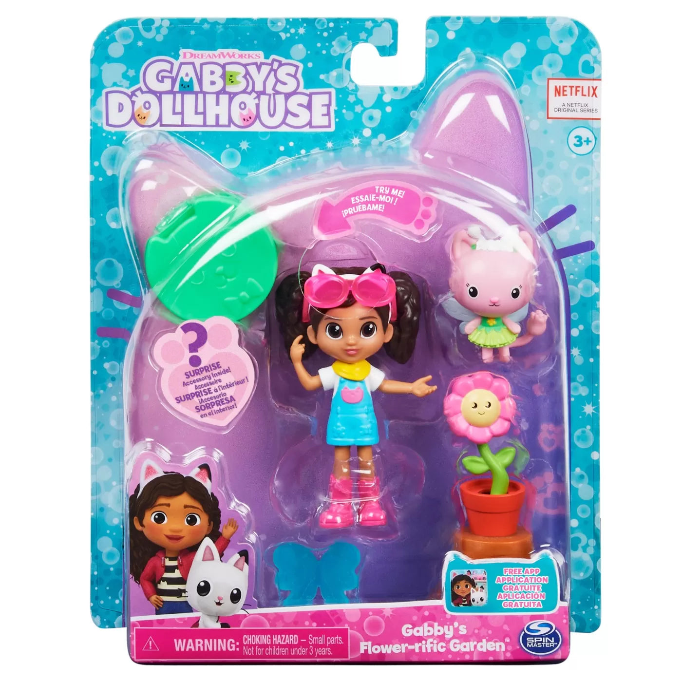 GABBYS DOLLHOUSE SET PAPUSA 9.7CM CU PISICUTA GRADINA LUI GABBY