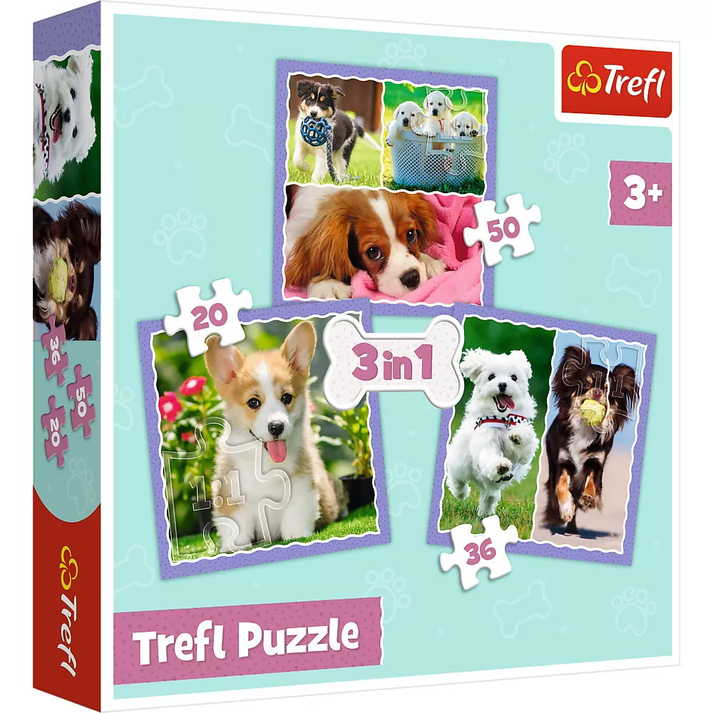 PUZZLE TREFL 3IN1 CATELUSII ADORABILI