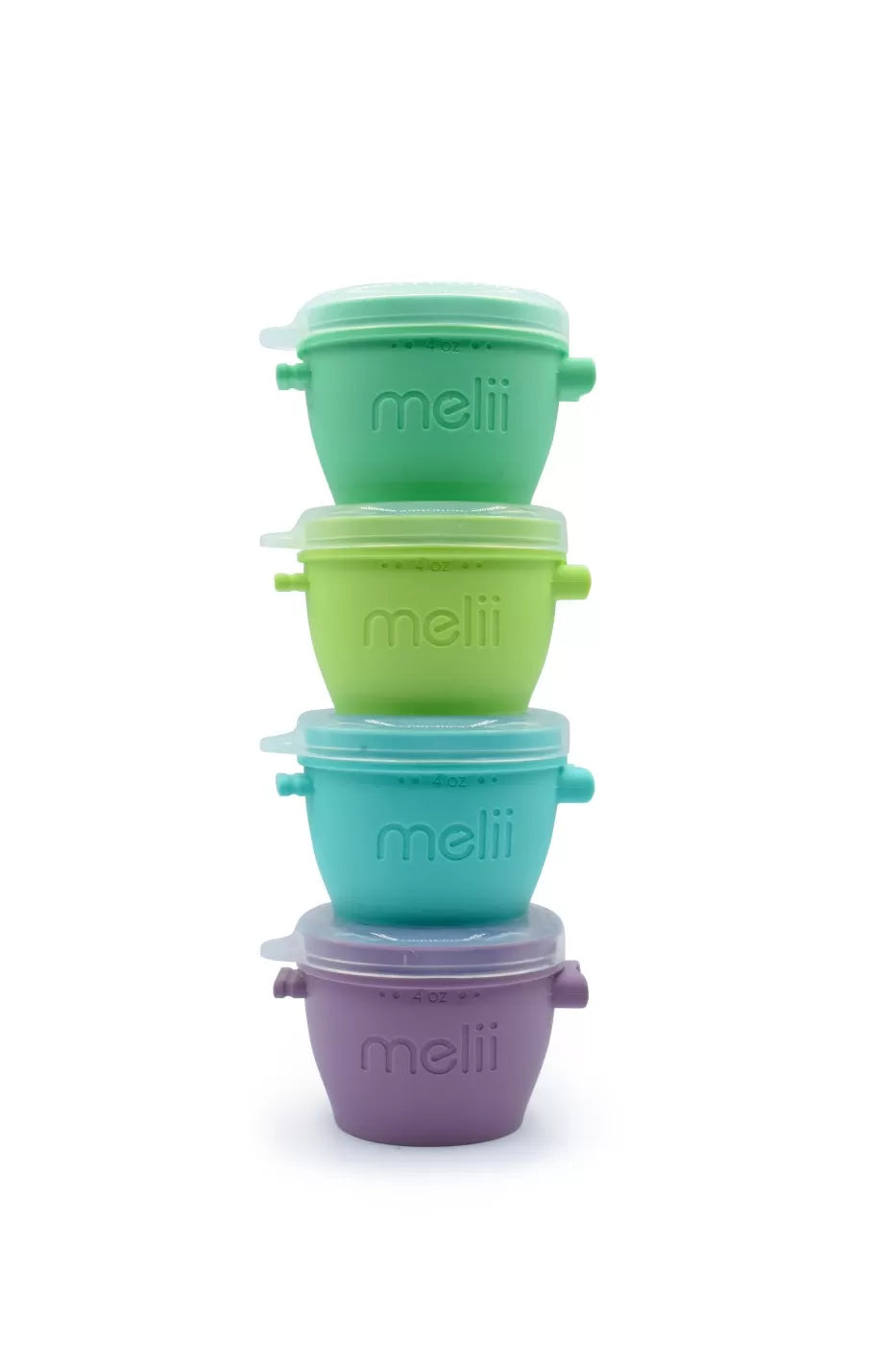 SET 4 RECIPIENTE SILICON SNAP&GO, MELII, 4*177 ML