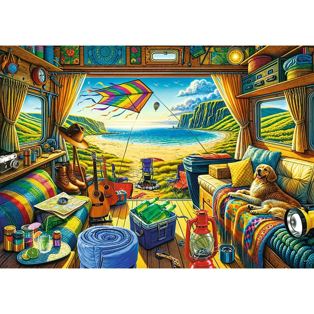 PUZZLE TREFL 1000 PREMIUM PLUS TEA TIME CALATORIE CU CARAVANA