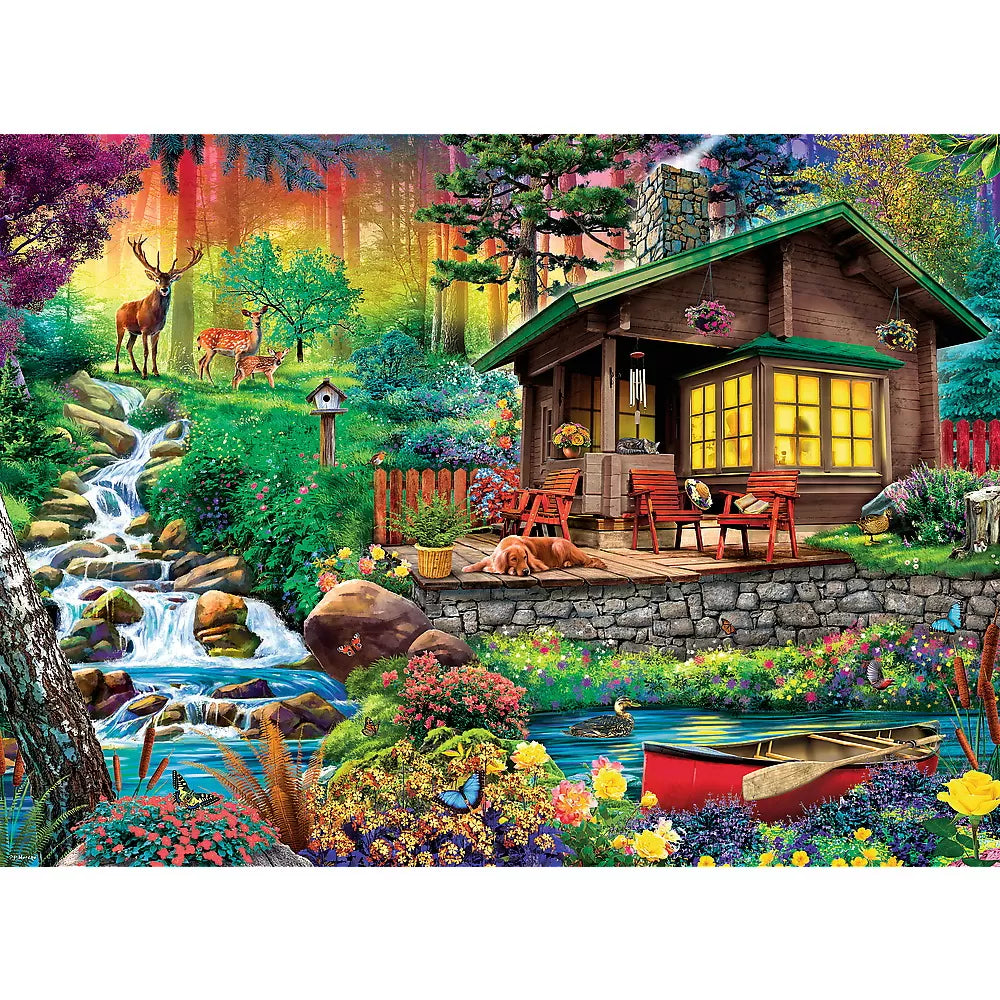 PUZZLE TREFL 3000 CABANA DIN PADURE