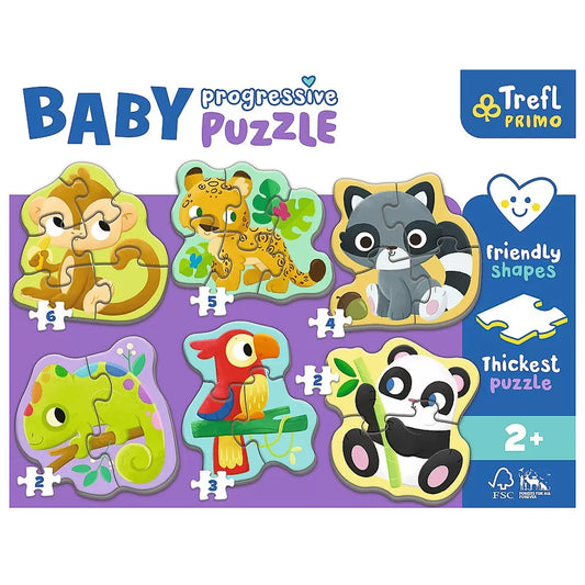 PUZZLE TREFL PRIMO BABY PROGRESSIVE ANIMALELE EXOTICE