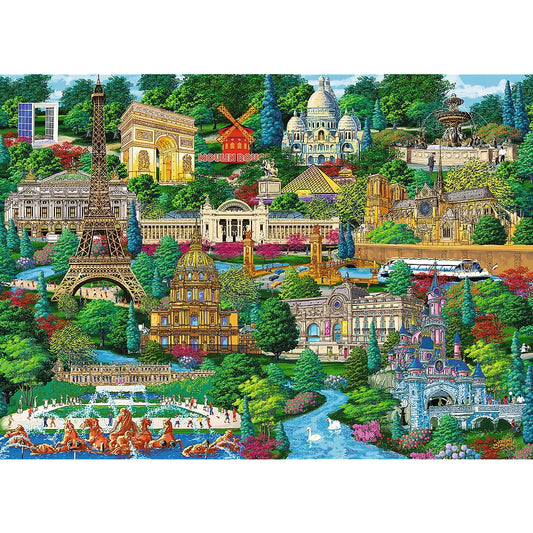 PUZZLE TREFL DIN LEMN 1000 PIESE OBIECTIVE TURISTICE FAIMOASE DIN FRANTA