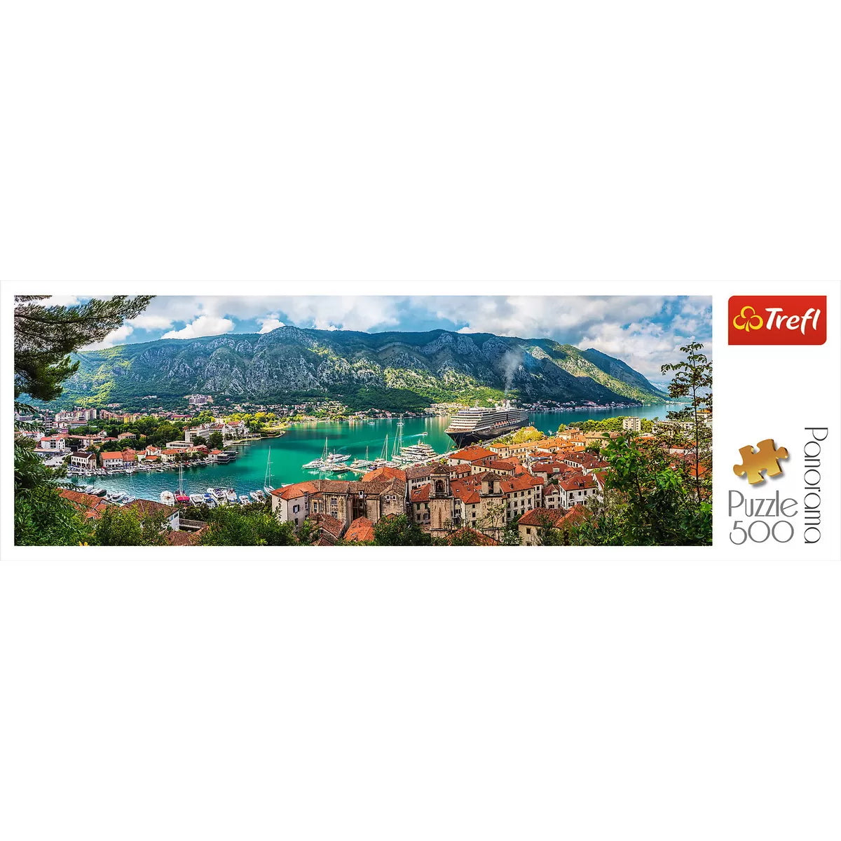 PUZZLE TREFL 500 PANORAMA ORASUL KOTOR MUNTENEGRU