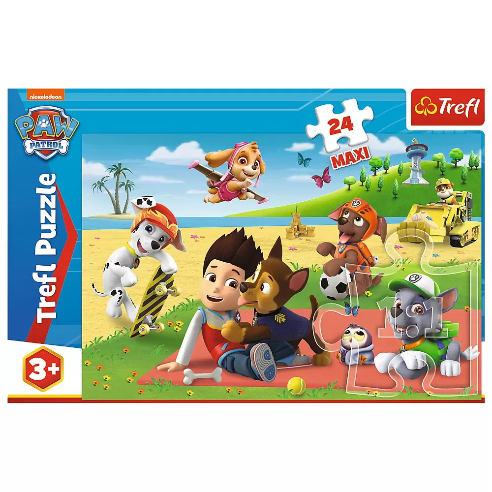 PUZZLE TREFL 24 MAXI PATRULA CATELUSILOR DISCTRACTIA LA PLAJA