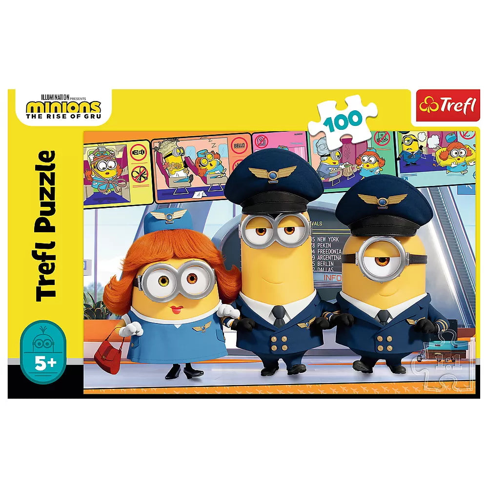 PUZZLE TREFL 100 PIESE MINIONII LA AEROPORT