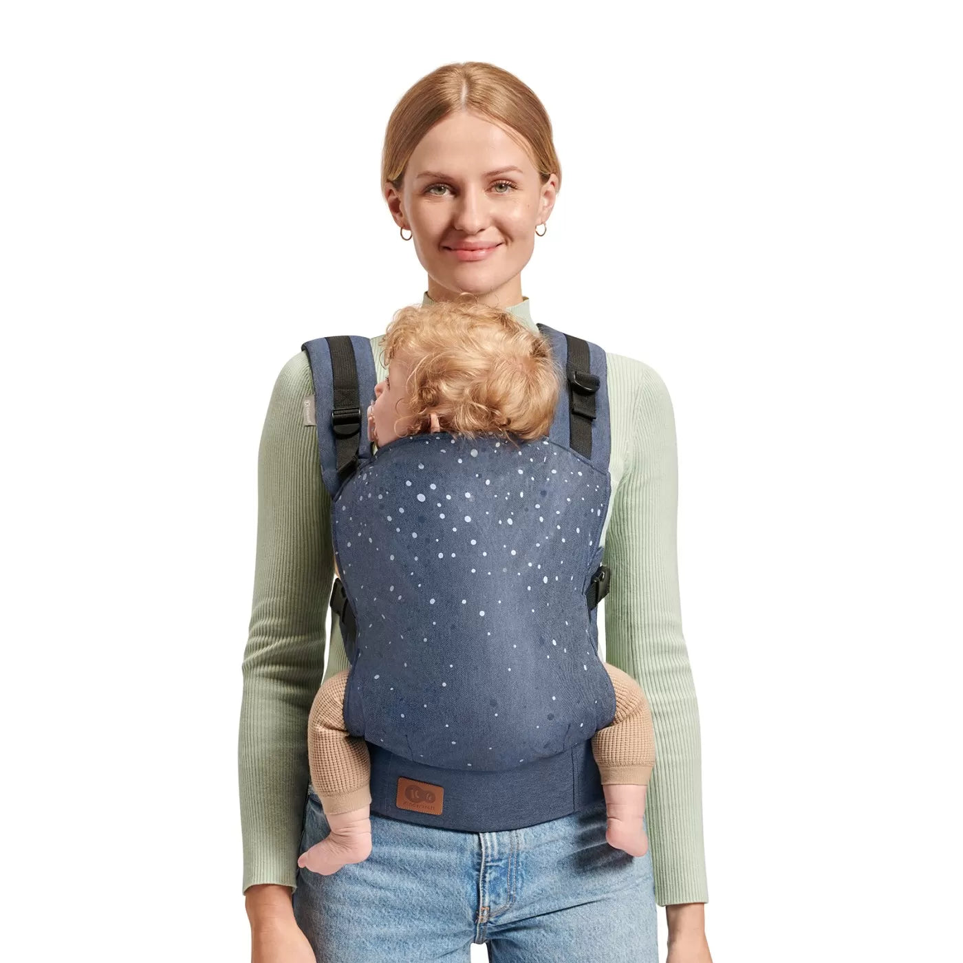 MARSUPIU ERGONOMIC KINDERKRAFT NINO, PANA LA 20 KG, CONFETTI DENIM