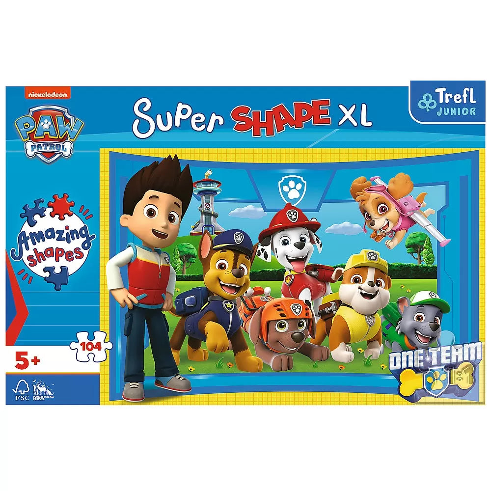 PUZZLE TREFL PRIMO SUPER SHAPE XXL 104 PATRULA CATELUSILOR