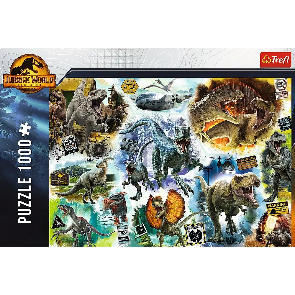 PUZZLE TREFL 1000 JURASSIC WORLD PE URMELE DINOZAURILOR