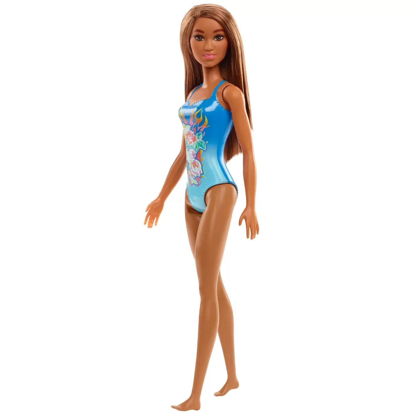 PAPUSA BARBIE SATENA CU COSTUM DE BAIE ALBASTRU